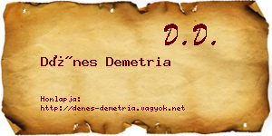 Dénes Demetria névjegykártya